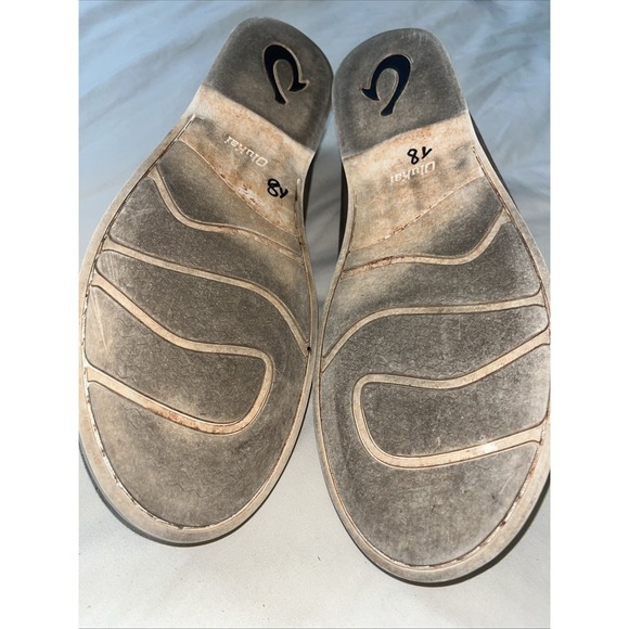 Olukai Holokai Mens US 12 EU 45 Leather Casual Boat Shoes Lace Up Non-Marking - Picture 13 of 16